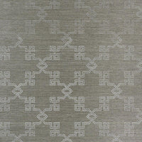 Scalamandre Suzhou Lattice Sisal Silver On Pewter Wallpaper SCWP883740004