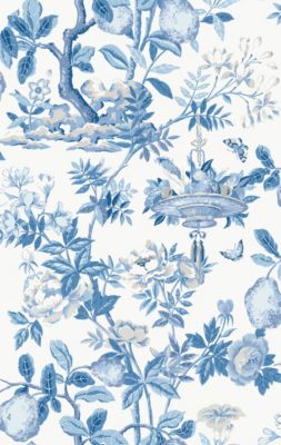 Scalamandre Shantung Garden | Removable Delft Wallpaper Sample SCWP88377PS0004