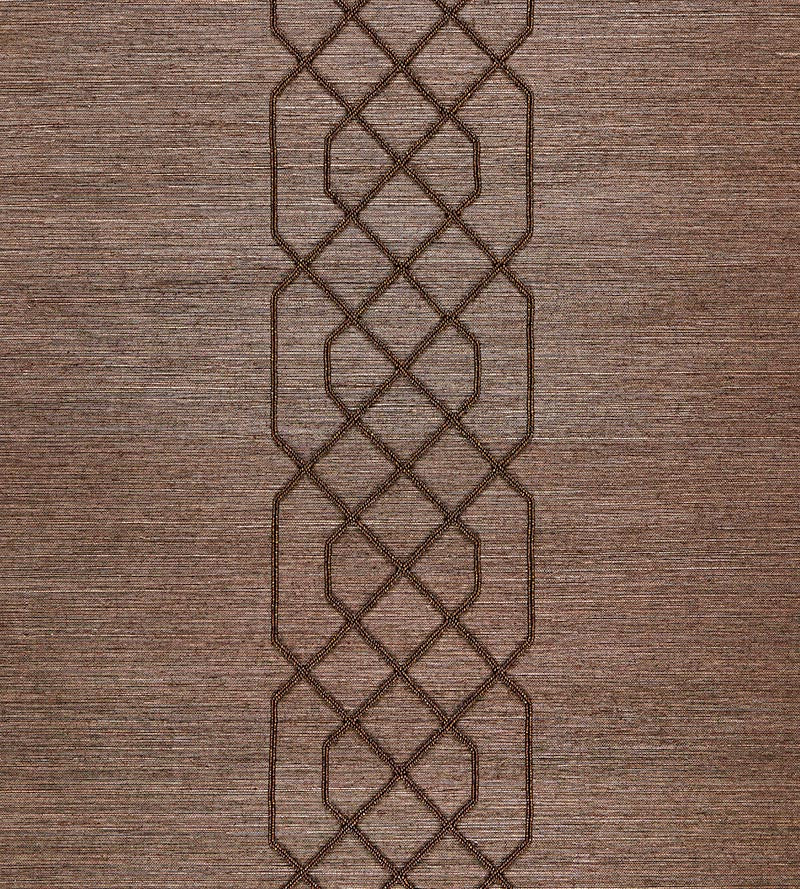 Scalamandre Adelaide Beaded Sisal Chocolate Wallpaper Sample SCWP883850004