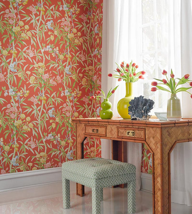 Scalamandre Lanai Guava Wallpaper Sample SCWP884310004