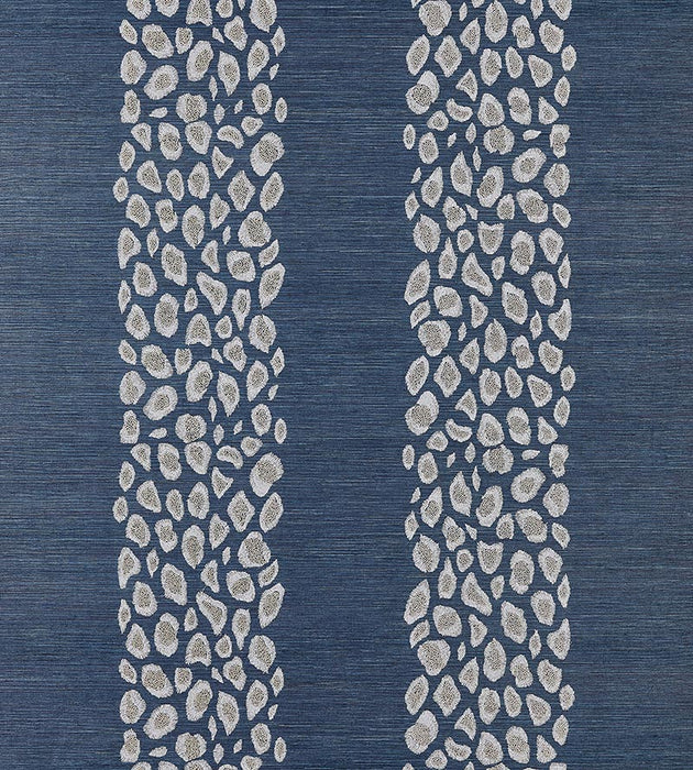 Scalamandre Catwalk Embellished Grasscloth Midnight Wallpaper Sample SCWP884460004