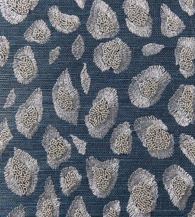 Scalamandre Catwalk Embellished Grasscloth Midnight Wallpaper SCWP884460004
