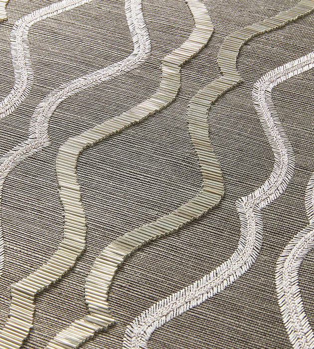 Scalamandre Valentina Embellished Sisal Sterling Wallpaper Sample SCWP884470004