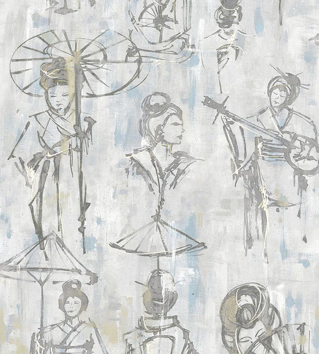 Scalamandre Yumiko Silver Screen Wallpaper Sample SCWP884500004