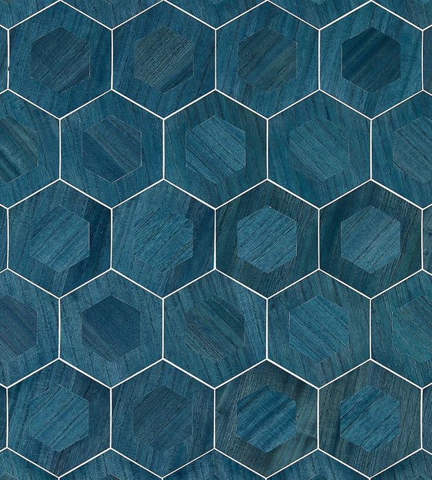Scalamandre Hexad Indigo Wallpaper Sample SCWP884760004