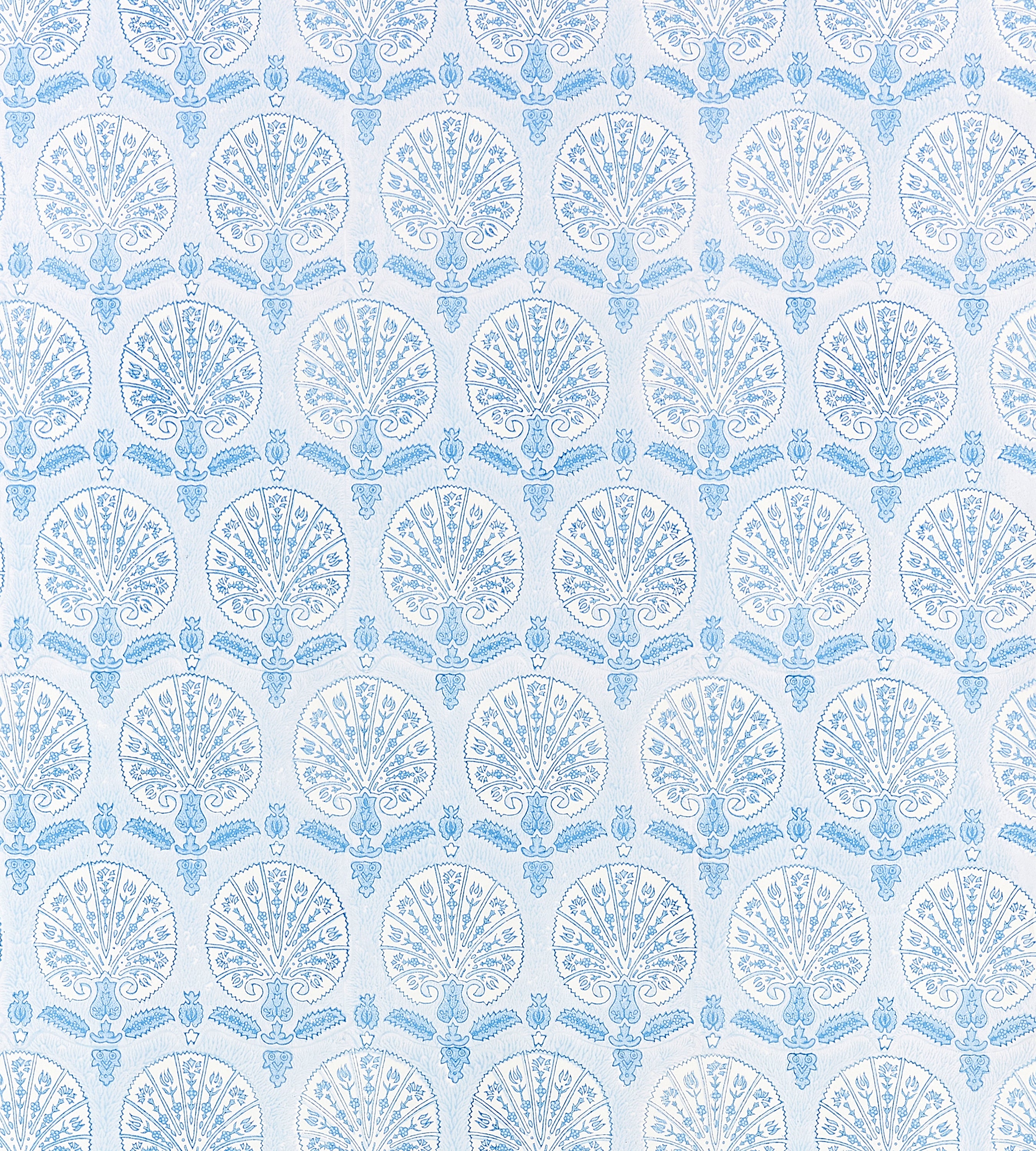Scalamandre Karanfil Block Print Wallpaper Sky Wallcovering Sample SCWP885600004