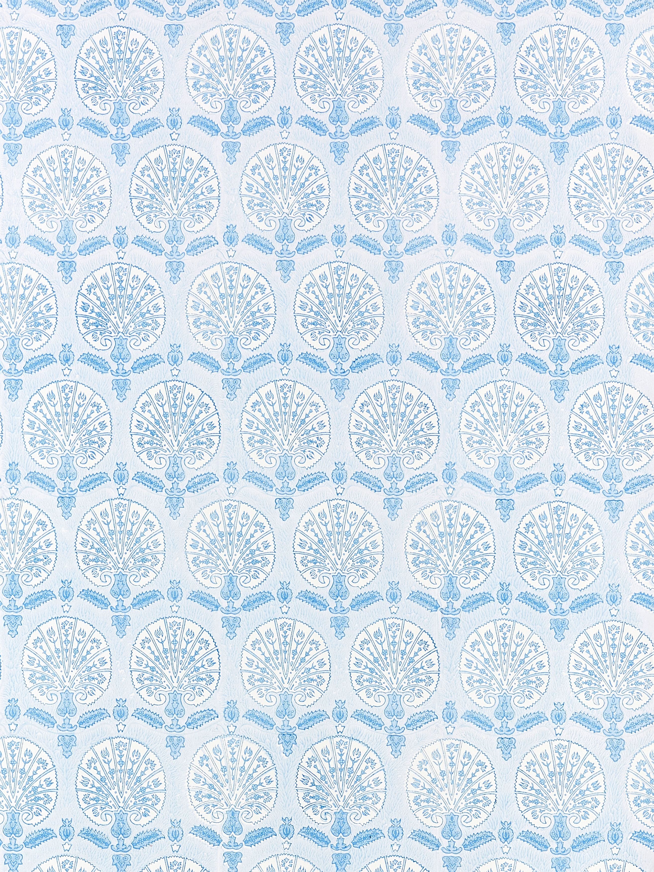 Scalamandre Karanfil Block Print Sky Wallpaper SCWP885600004