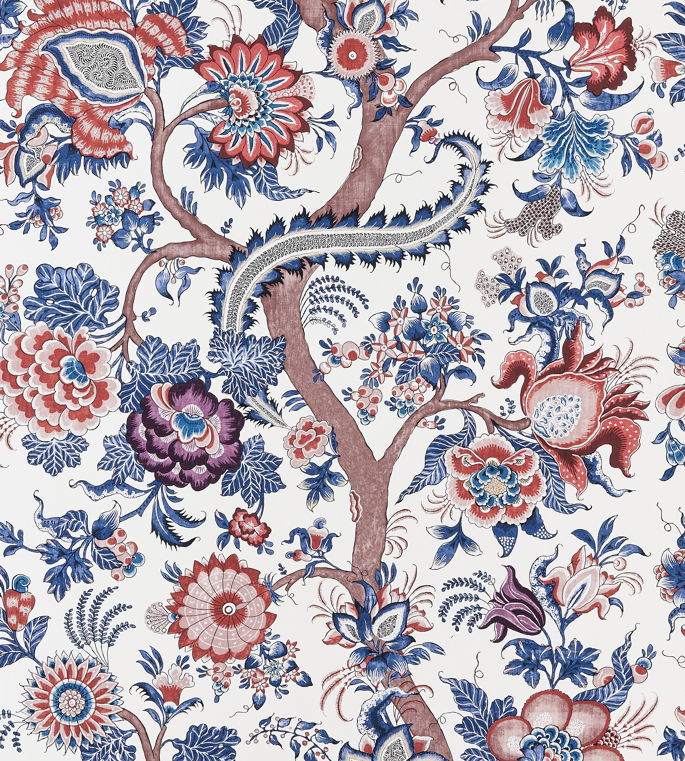 Scalamandre Metropolitan Palampore Red Multi Wallcovering Sample SCWP885610004