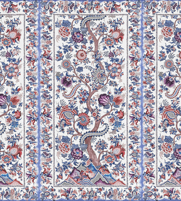 Scalamandre Metropolitan Palampore - Mural Red Multi Wallcovering Sample SCWP885670004