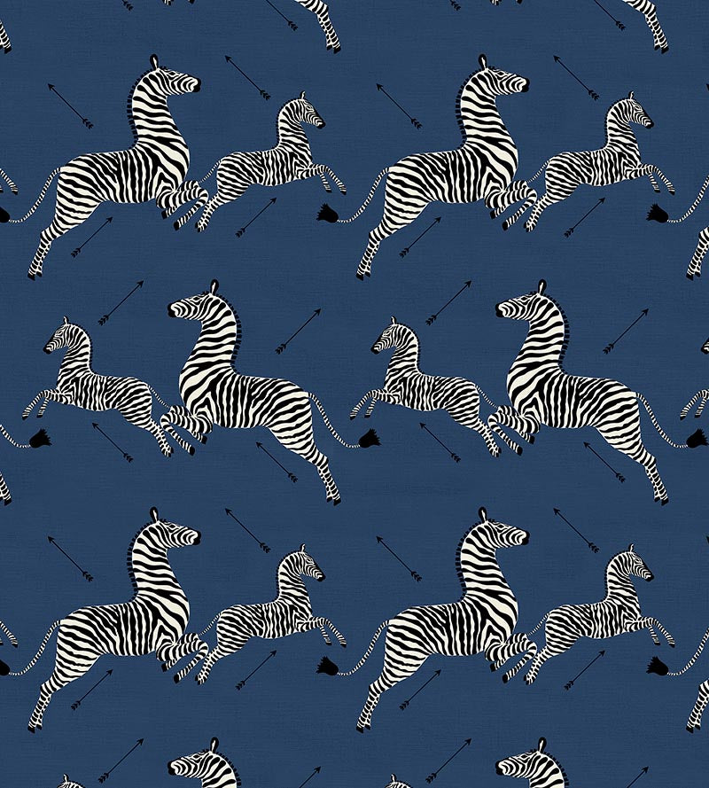 Scalamandre Zebras - Fabric Denim Fabric SC16496M0005