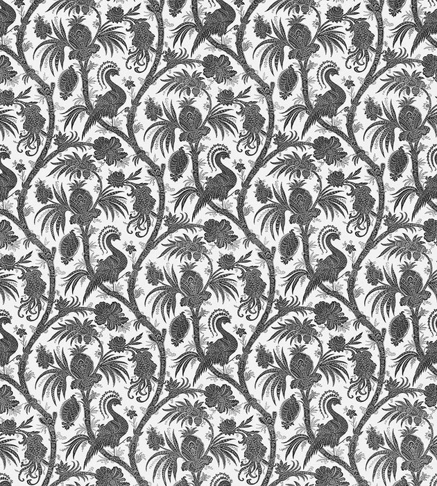 Scalamandre Balinese Peacock Linen Print Indigo Fabric SC165750005