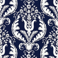 Scalamandre Primavera Linen Print Navy Fabric SC165970005