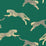 Scalamandre Leaping Cheetah Cotton Print Evergreen Fabric Sample SC166340005