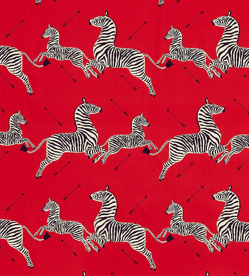 Scalamandre Zebras Petite Masai Red Fabric Sample SC166410005