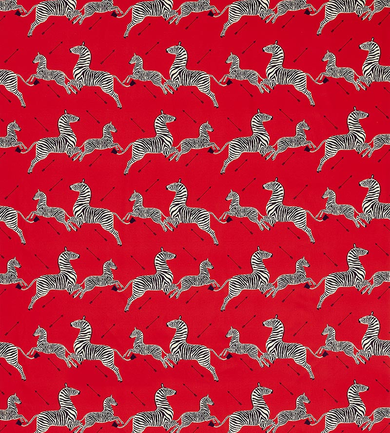 Scalamandre Zebras Petite Masai Red Fabric Sample SC166410005