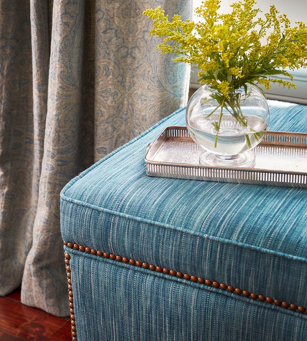 Scalamandre Sutton Strie Weave Peacock Fabric Sample SC270950005