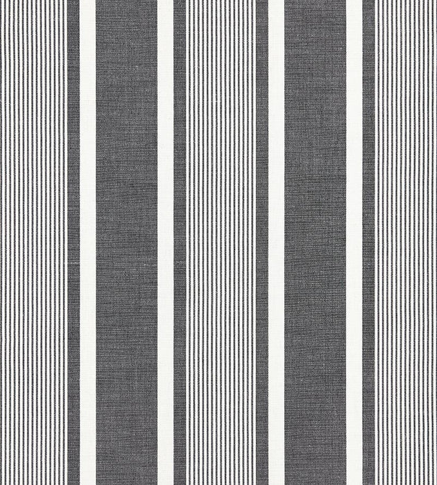 Scalamandre Wellfleet Stripe Carbon Fabric Sample SC271110005