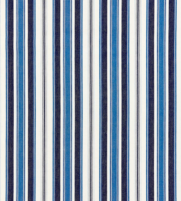 Scalamandre Andover Cotton Stripe Indigo Fabric Sample SC271130005