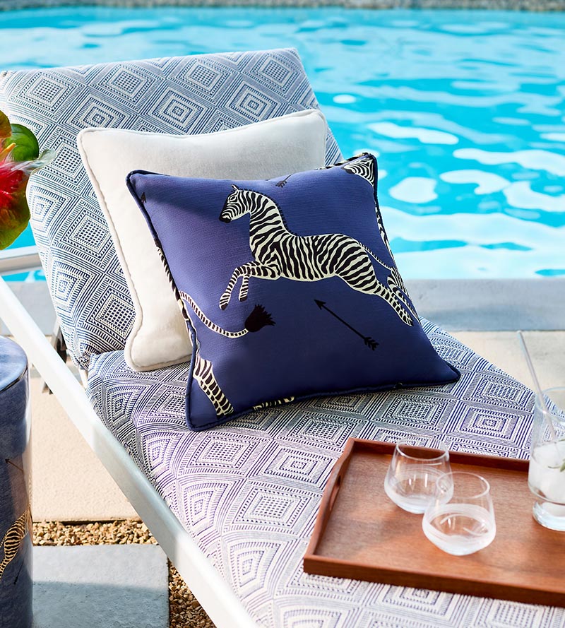 Scalamandre Zebras - Outdoor Denim Fabric SC363780005