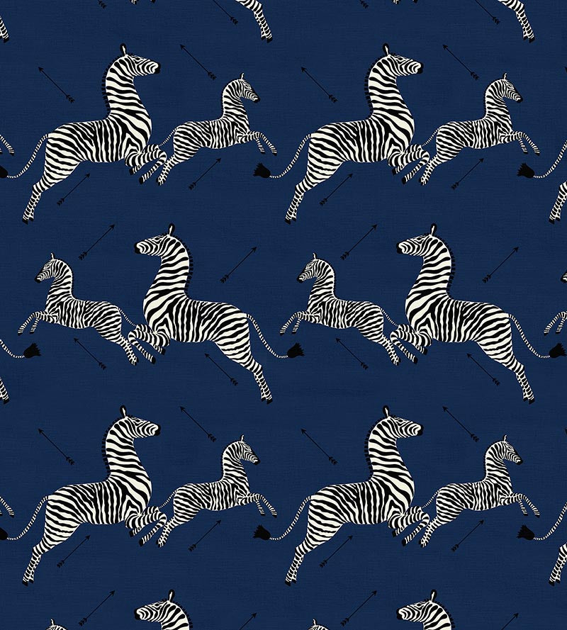 Scalamandre Zebras - Outdoor Denim Fabric SC363780005