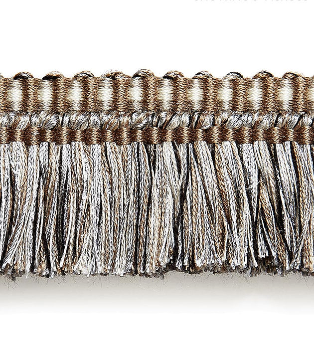 Scalamandre Shimmer Brush Fringe Smoke Trim Sample SCFC14950005