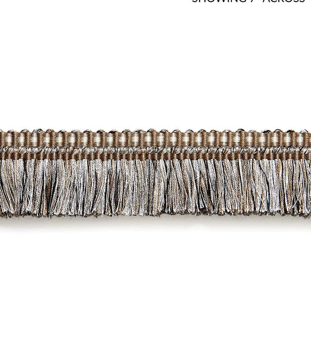 Scalamandre Shimmer Brush Fringe Smoke Trim Sample SCFC14950005