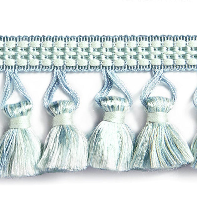 Scalamandre Plaza Tassel Fringe Seaspray Trim Sample SCFT15050005