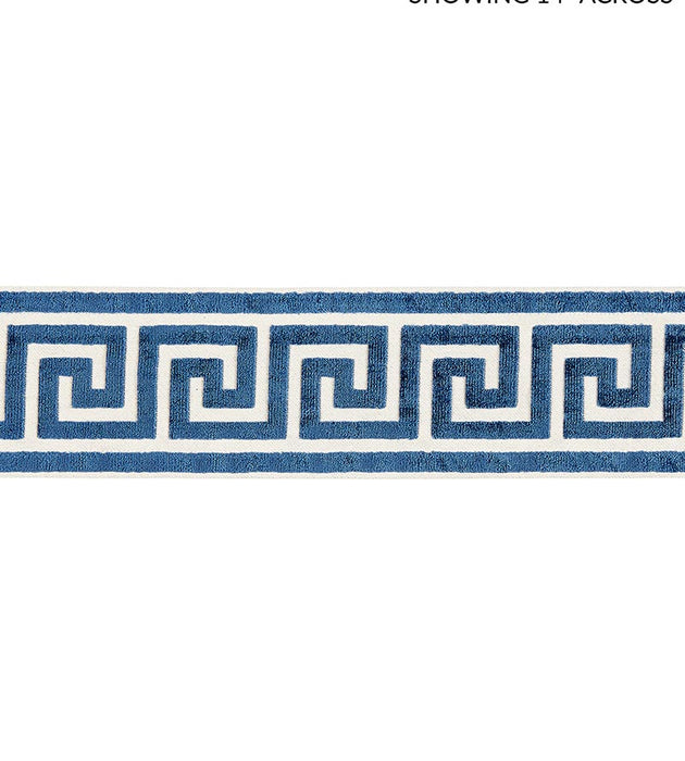 Scalamandre Greek Key Velvet Tape Indigo Trim Sample SCT32790005