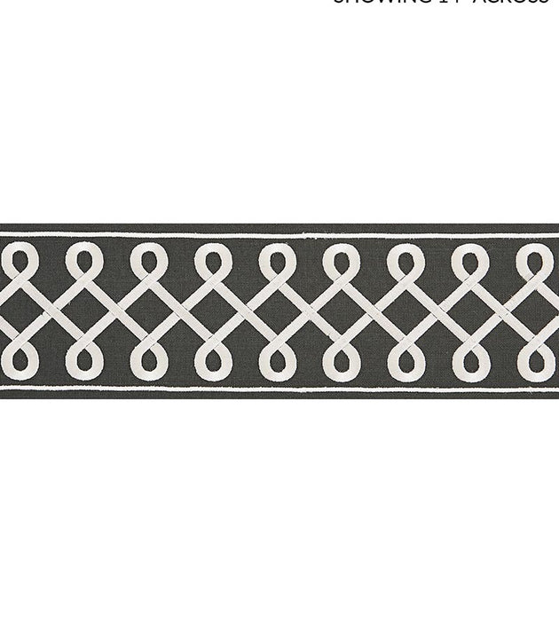 Scalamandre Soutache Embroidered Tape Charcoal Trim SCT32810005