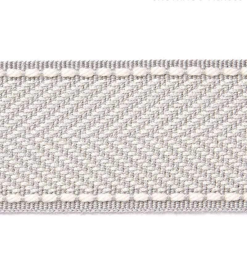 Scalamandre Montauk Herringbone Tape Silver Grey Trim SCT32850005