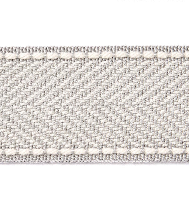 Scalamandre Montauk Herringbone Tape Silver Grey Trim SCT32850005