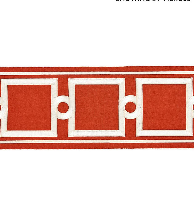 Scalamandre Square Link Embroidered Tape Carnelian Trim SCT32870005