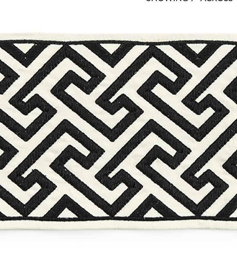 Scalamandre Labyrinth Embroidered Tape Noir Trim SCT33190005