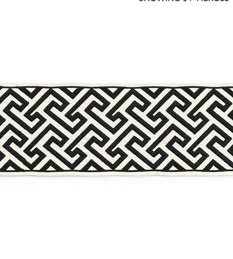 Scalamandre Labyrinth Embroidered Tape Noir Trim SCT33190005