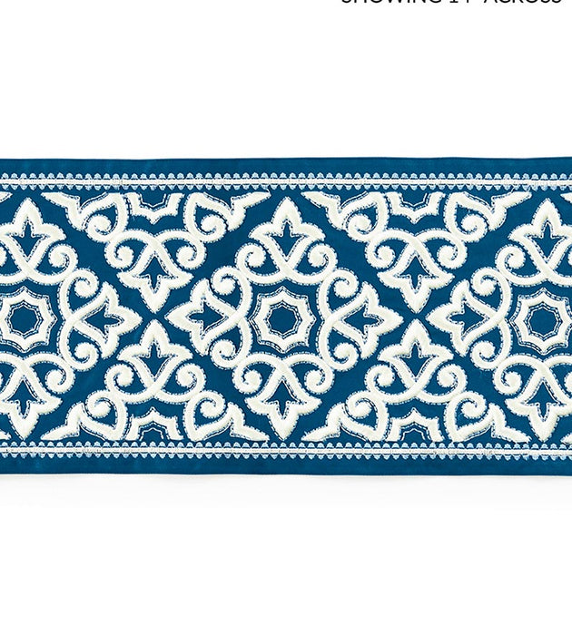Scalamandre Ornamental Embroidered Tape Porcelain Trim Sample SCT33200005