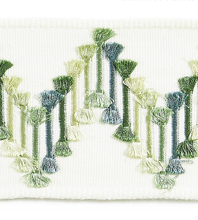 Scalamandre Sayuri Embroidered Tape Forest Trim SCT33240005