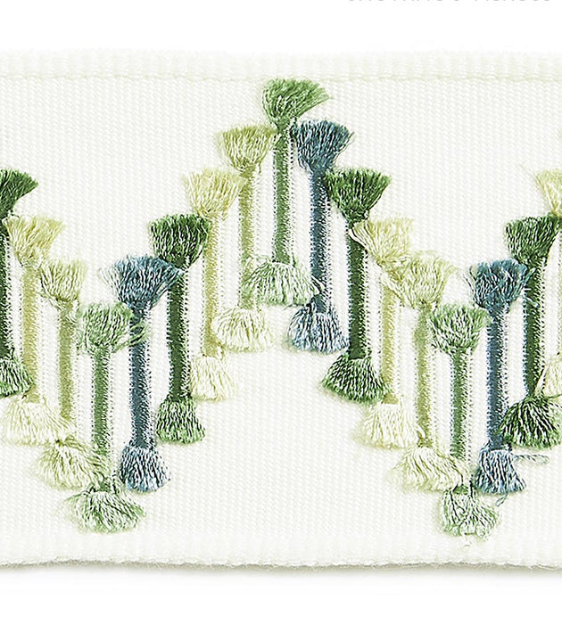 Scalamandre Sayuri Embroidered Tape Forest Trim Sample SCT33240005