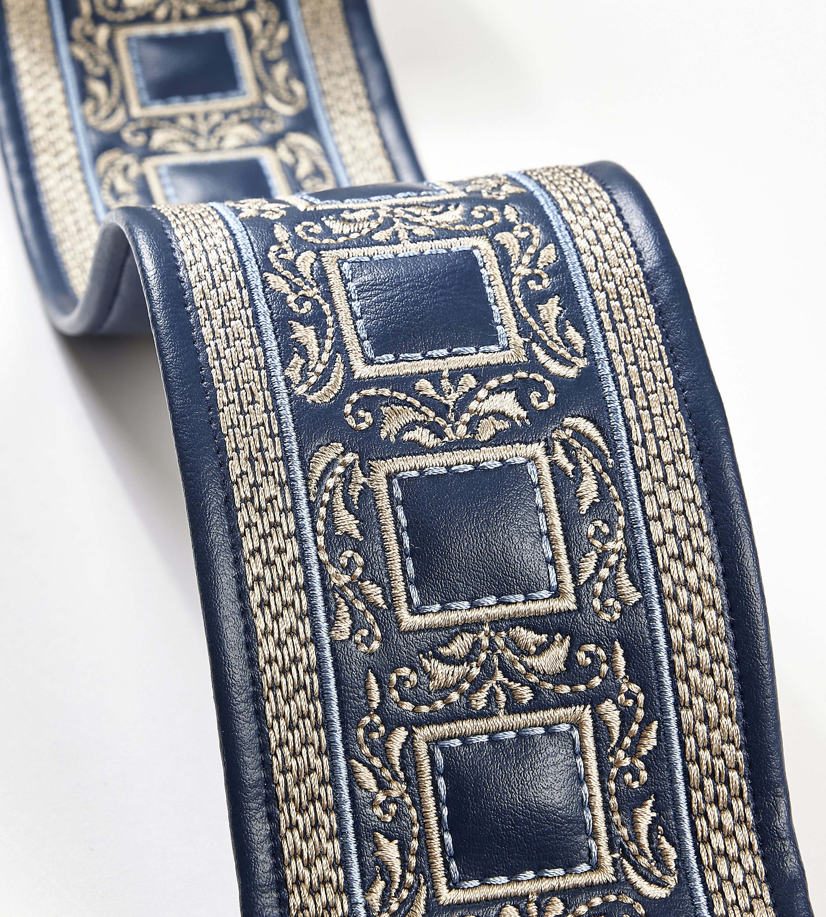 Scalamandre Archduke Embroidered Tape Navy Trimming Sample SCT33390005