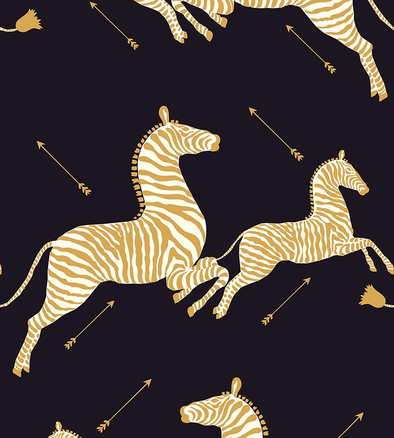 Scalamandre Zebras Black Wallpaper SCWP81388M0005
