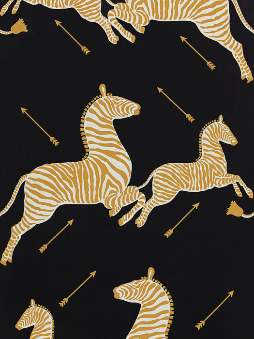 Scalamandre Zebras | Vinyl Black Wallpaper SCWP81388MV0005