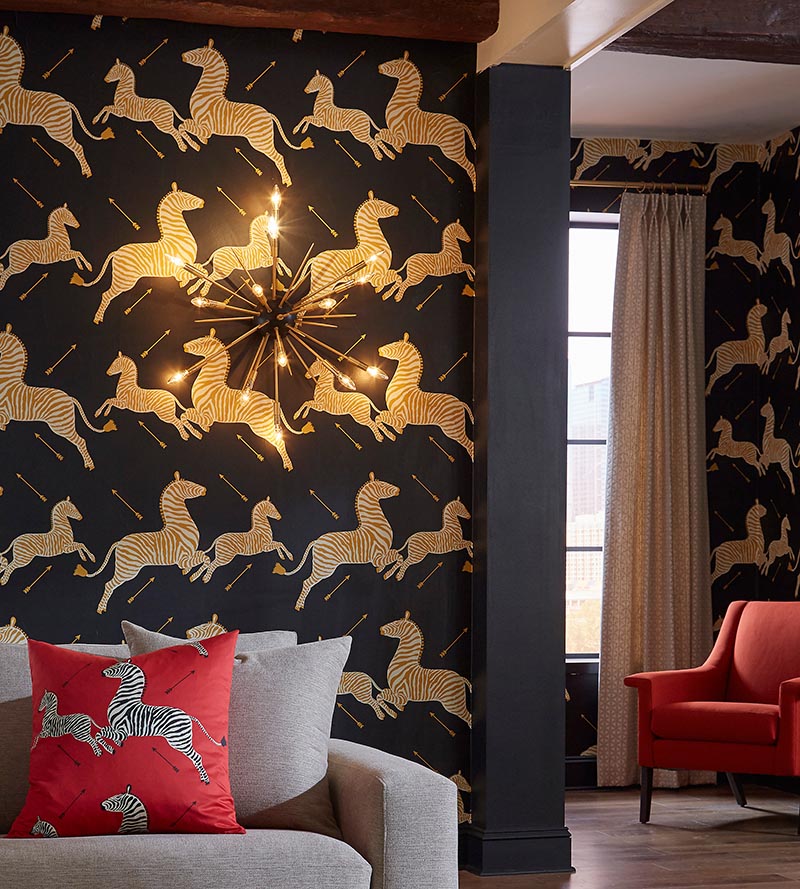 Scalamandre Zebras Black Wallpaper SCWP81388M0005