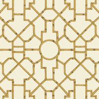 Scalamandre Baldwin Bamboo Rattan & Brown On Off-White Wallpaper SCWP81630D0005