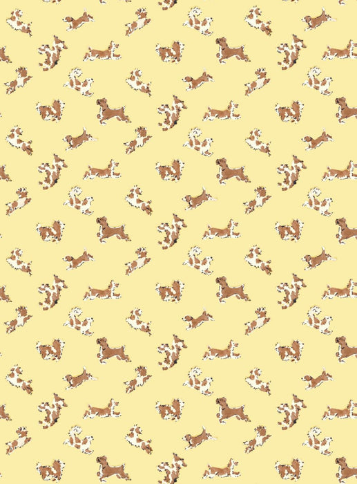Scalamandre Fete De Chien Lemon And Siena Wallpaper Sample SCWP88183D0005