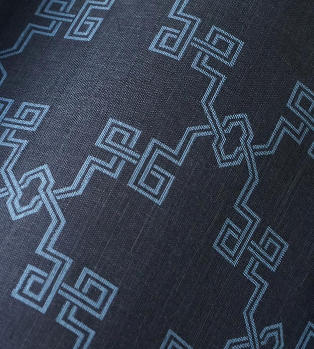 Scalamandre Suzhou Lattice Sisal Midnight Wallpaper Sample SCWP883740005