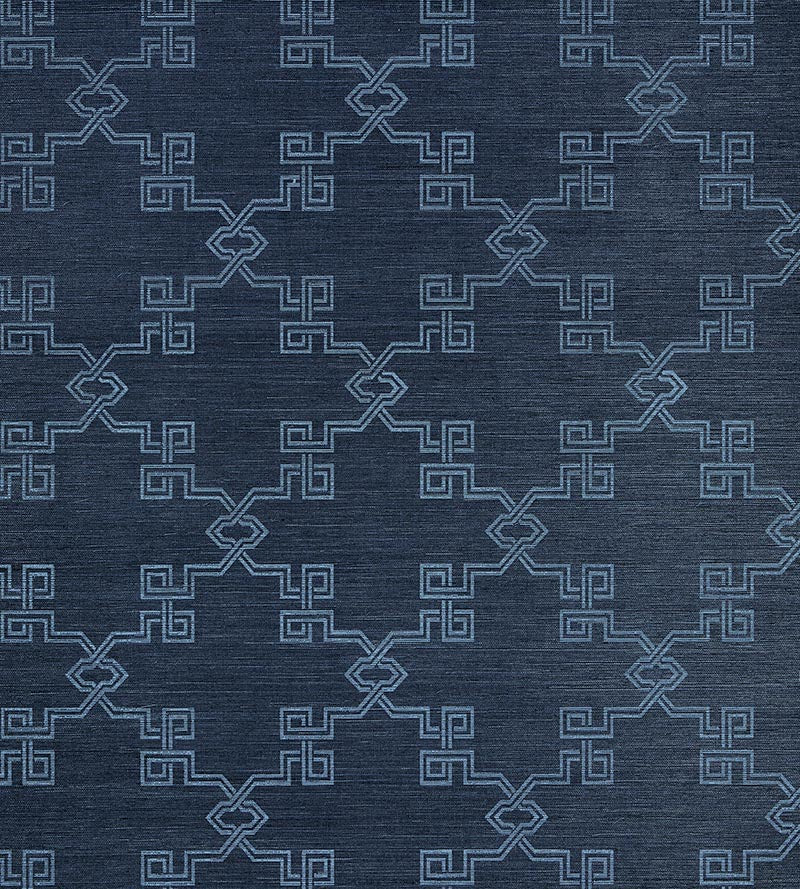 Scalamandre Suzhou Lattice Sisal Haze Wallpaper Sample SCWP883740002