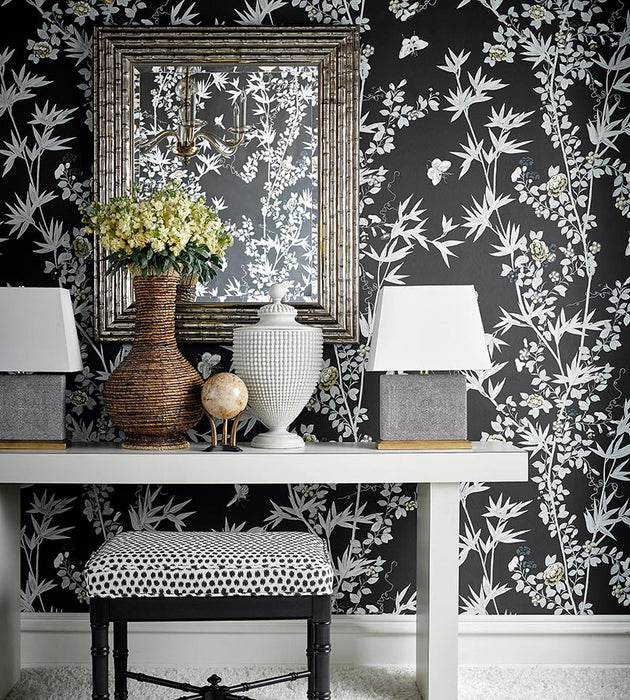 Scalamandre Jardin De Chine Espresso Wallpaper SCWP883750005