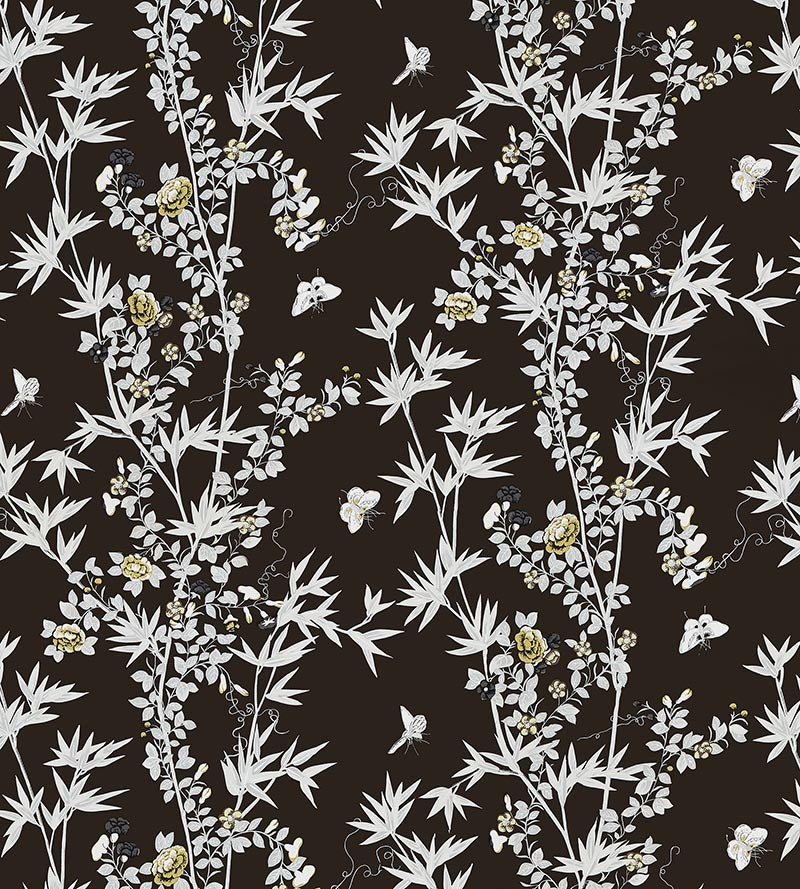 Scalamandre Jardin De Chine Espresso Wallpaper SCWP883750005