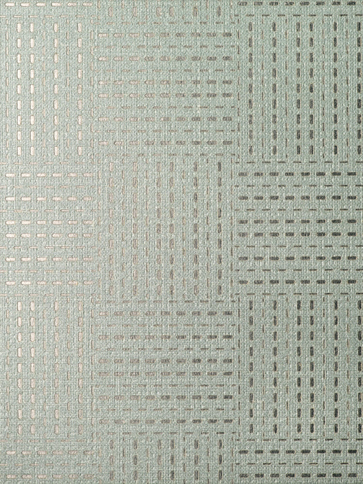 Scalamandre Checkmate Wallcovering Silver Seafoam Wallpaper Sample SCWP885290005