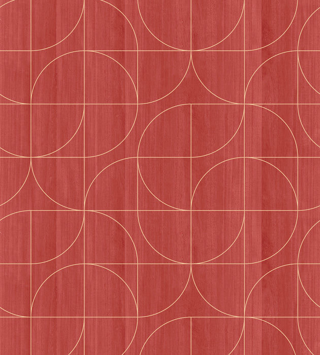 Scalamandre Vibrato Laquer Red Wallcovering Sample SCWP885490005