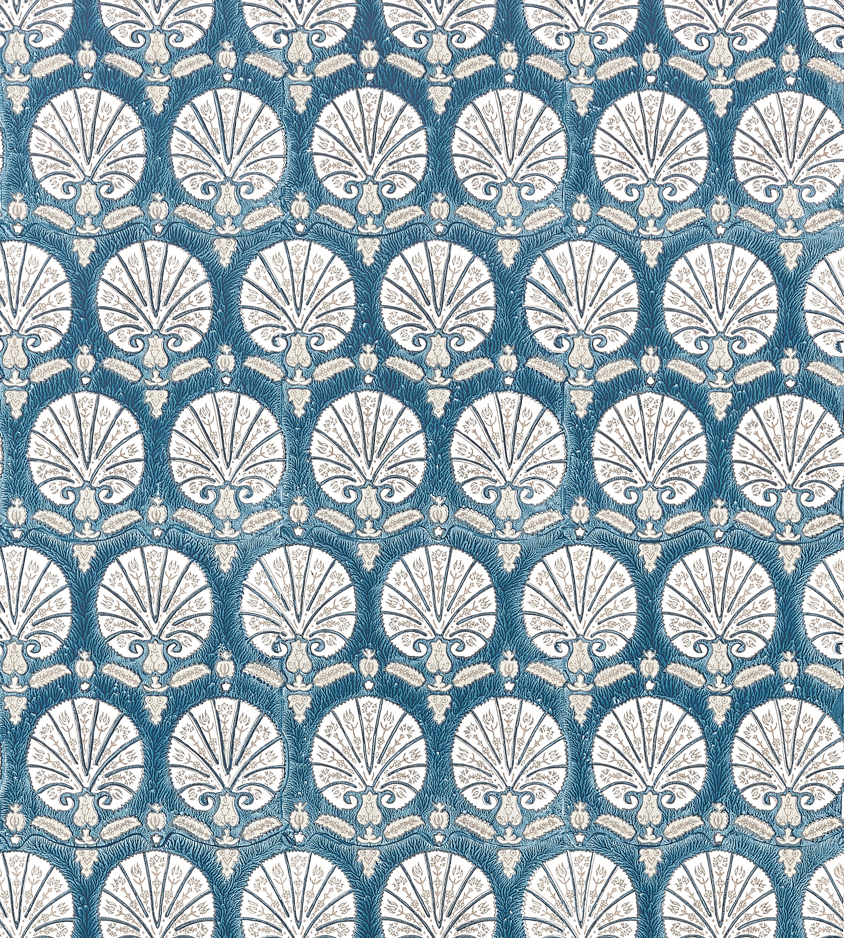 Scalamandre Karanfil Block Print Wallpaper Indigo Wallcovering Sample SCWP885600005